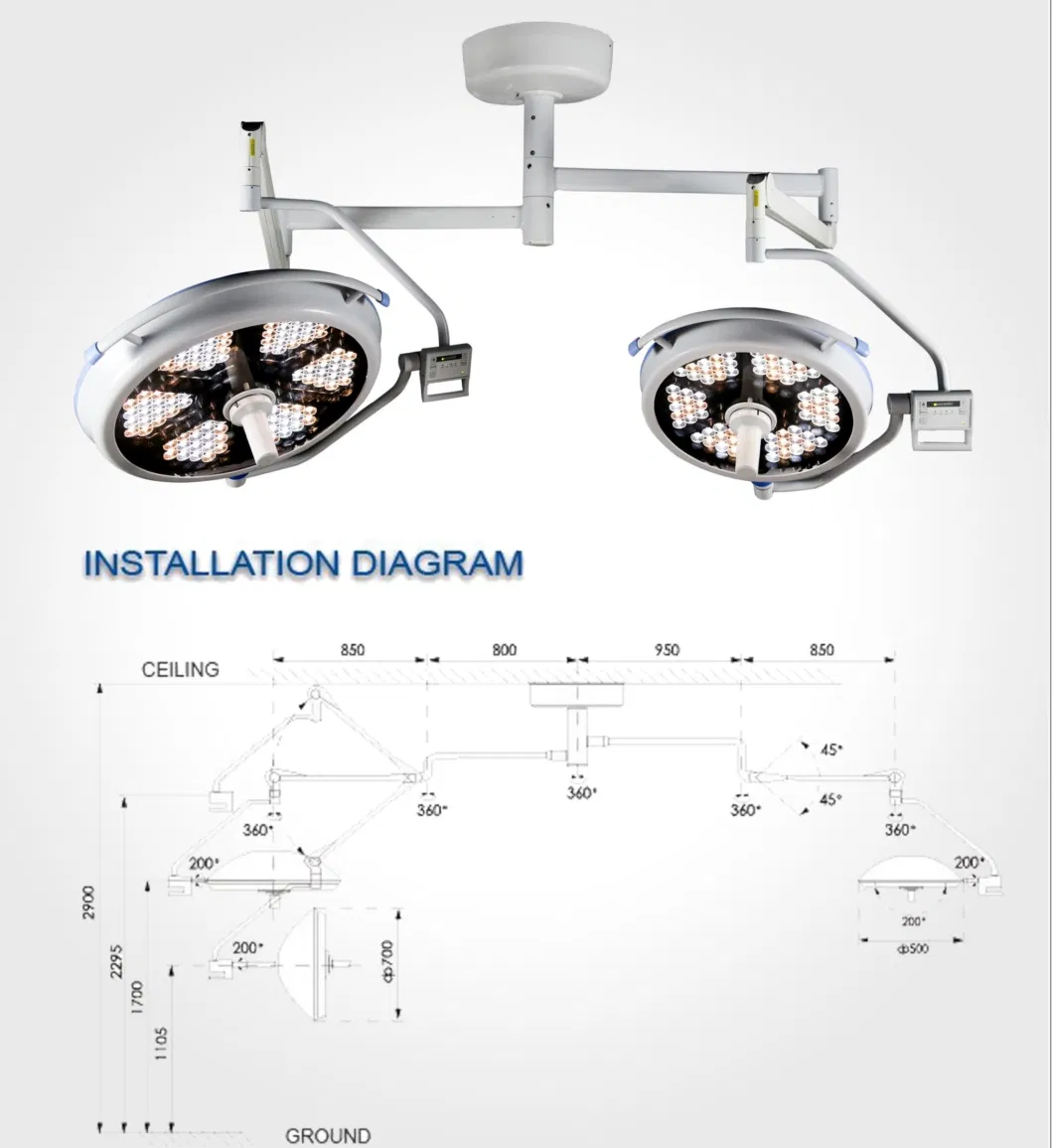 High Quality Medical LED Shadowless Operating Room Light Surgery Theatre Lamp