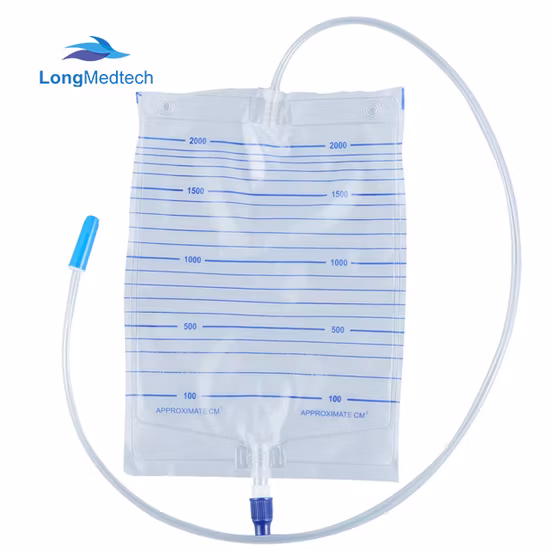 Bolsa de orina para uso hospitalario Medidor de orina de drenaje urinario de lujo de 2000 ml